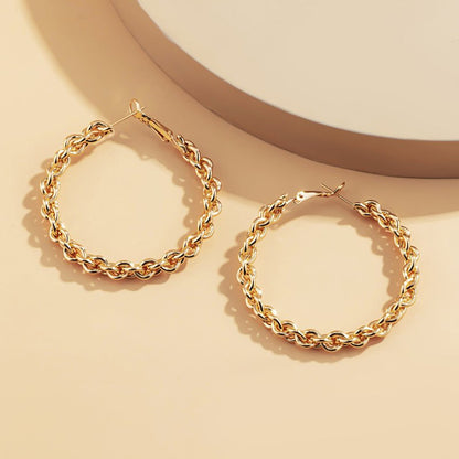 Retro Fashion Circle Geometric Big Earrings Simple Style-Jewearrings