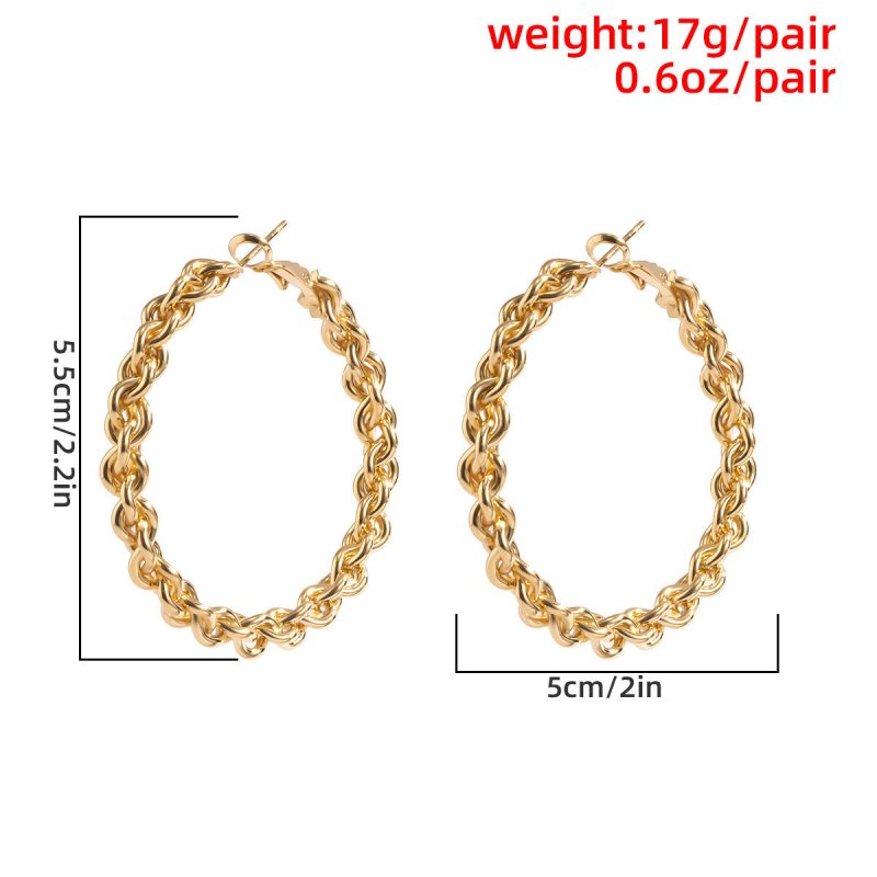 Retro Fashion Circle Geometric Big Earrings Simple Style-Jewearrings