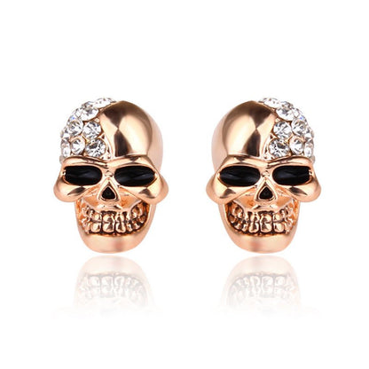 Retro Glossy Taro Full Diamond Earrings Personality Earrings Men and Women Halloween Jewelry-Jewearrings