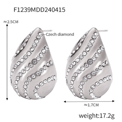 Retro Minority Affordable Luxury Style With Diamond Design Sense Water Drop-shaped Earrings-Jewearrings