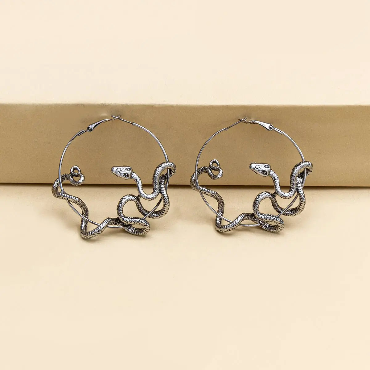 Retro Snake-Shaped Earrings - Exaggerated Design-Jewearrings