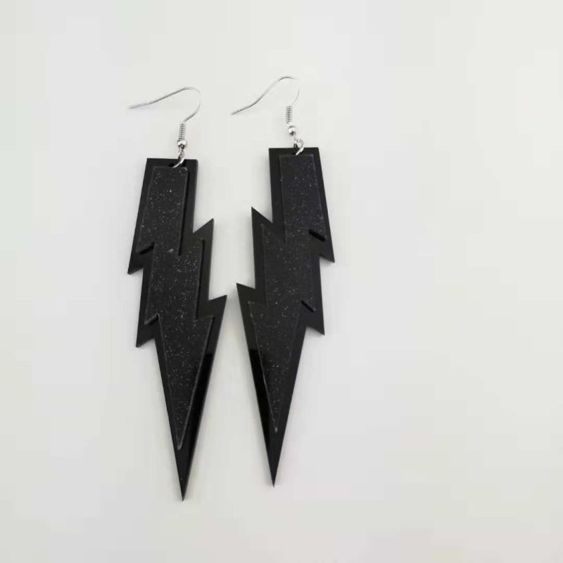 Retro Star Nightclub Multilayer Acrylic Lightning Earrings-Jewearrings