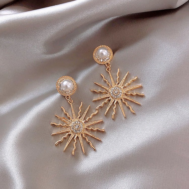 Retro Sun Flower Stud Earrings-Jewearrings