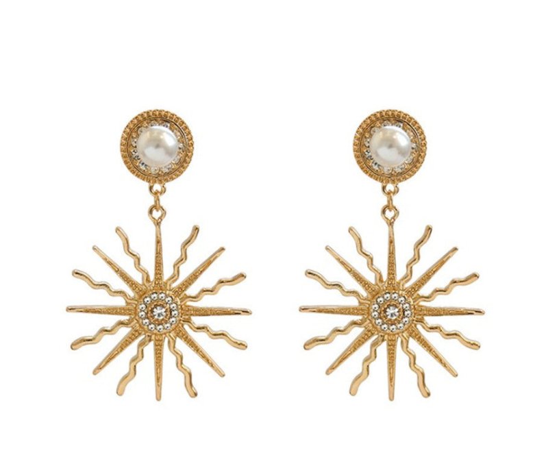 Retro Sun Flower Stud Earrings-Jewearrings