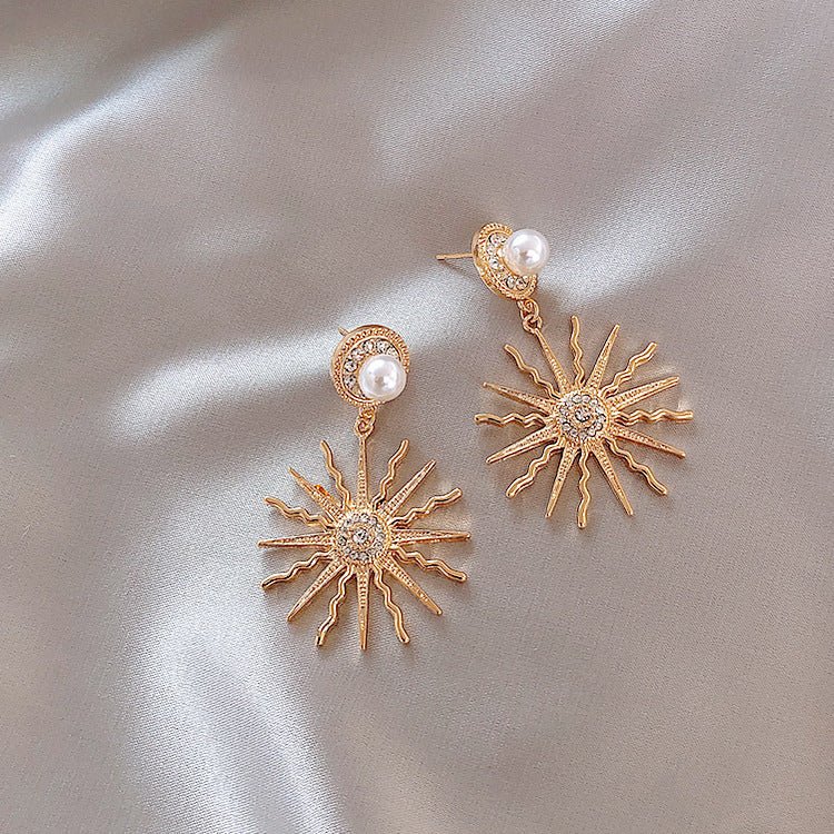 Retro Sun Flower Stud Earrings-Jewearrings