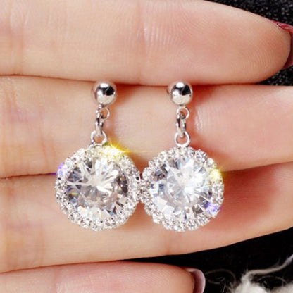 Rhinestone Zircon Crystal Drop Stud Earrings-Jewearrings