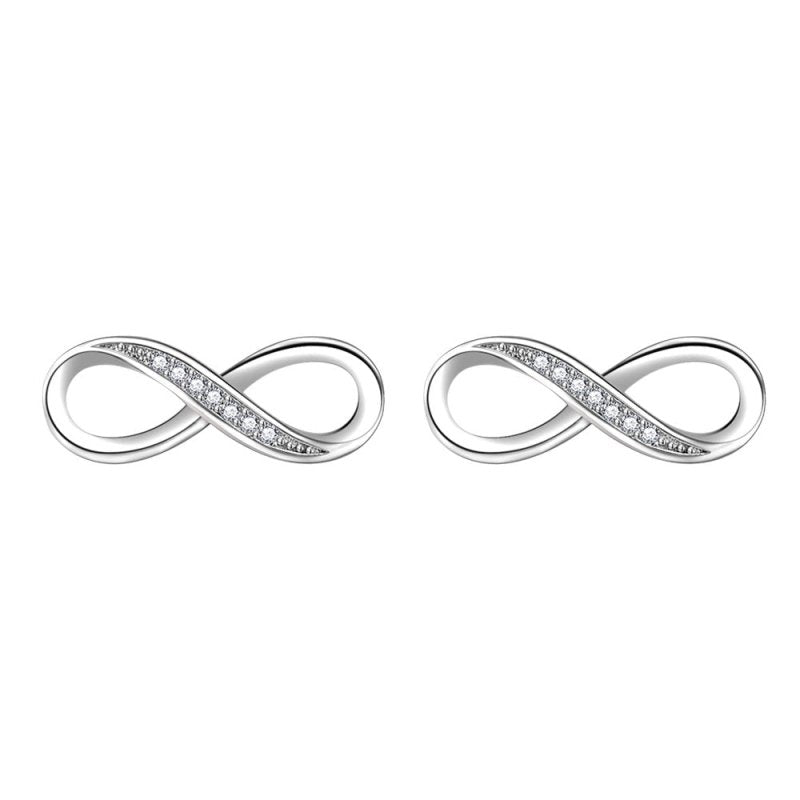 Romantic Fashion Mobius Strip Diamond Stud Earrings-Jewearrings