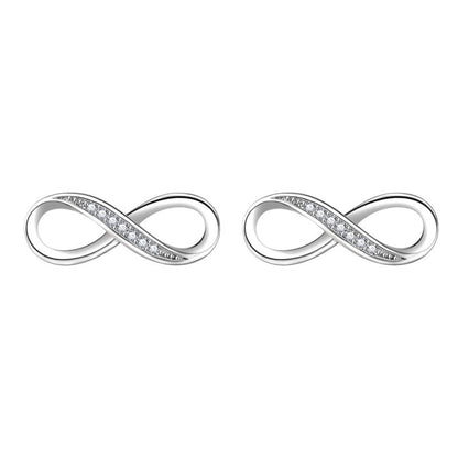 Romantic Fashion Mobius Strip Diamond Stud Earrings-Jewearrings