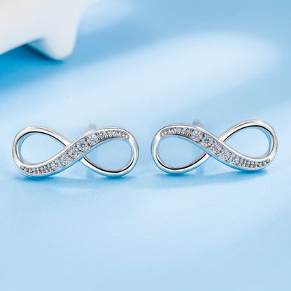 Romantic Fashion Mobius Strip Diamond Stud Earrings-Jewearrings