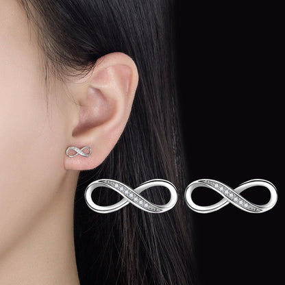 Romantic Fashion Mobius Strip Diamond Stud Earrings-Jewearrings