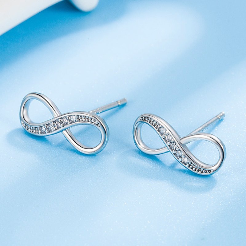 Romantic Fashion Mobius Strip Diamond Stud Earrings-Jewearrings