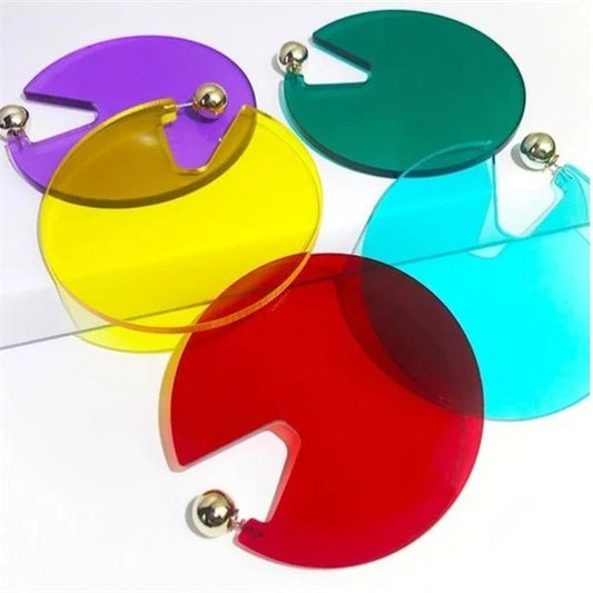 Round Acrylic Earrings-Jewearrings