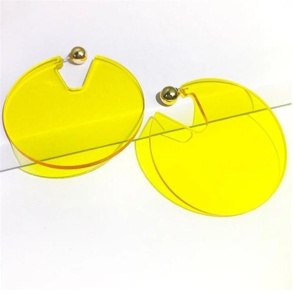 Round Acrylic Earrings-Jewearrings