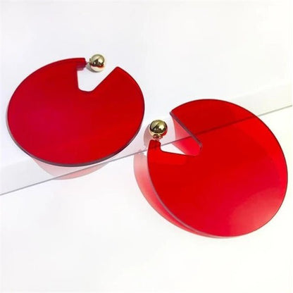 Round Acrylic Earrings-Jewearrings