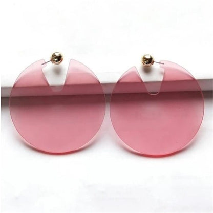 Round Acrylic Earrings-Jewearrings