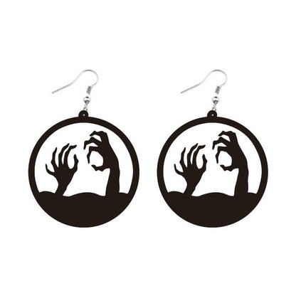 Round Acrylic Halloween Earrings-Jewearrings