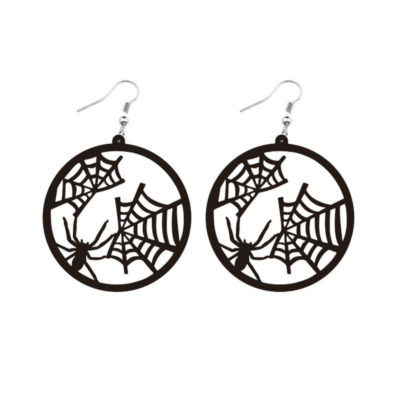 Round Acrylic Halloween Earrings-Jewearrings