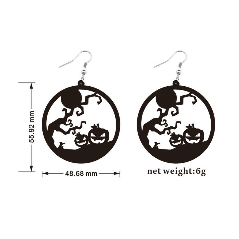 Round Acrylic Halloween Earrings-Jewearrings