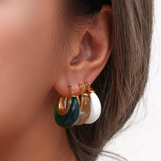 Round Acrylic Jewelry Fashion Vintage Earrings-Jewearrings