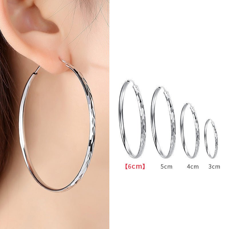 Round Face Was Thin And Big Hoop Earrings-Jewearrings