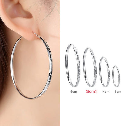 Round Face Was Thin And Big Hoop Earrings-Jewearrings