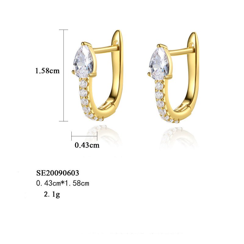 Row Diamond Ear Buckle Earrings Earrings Student Personality-Jewearrings