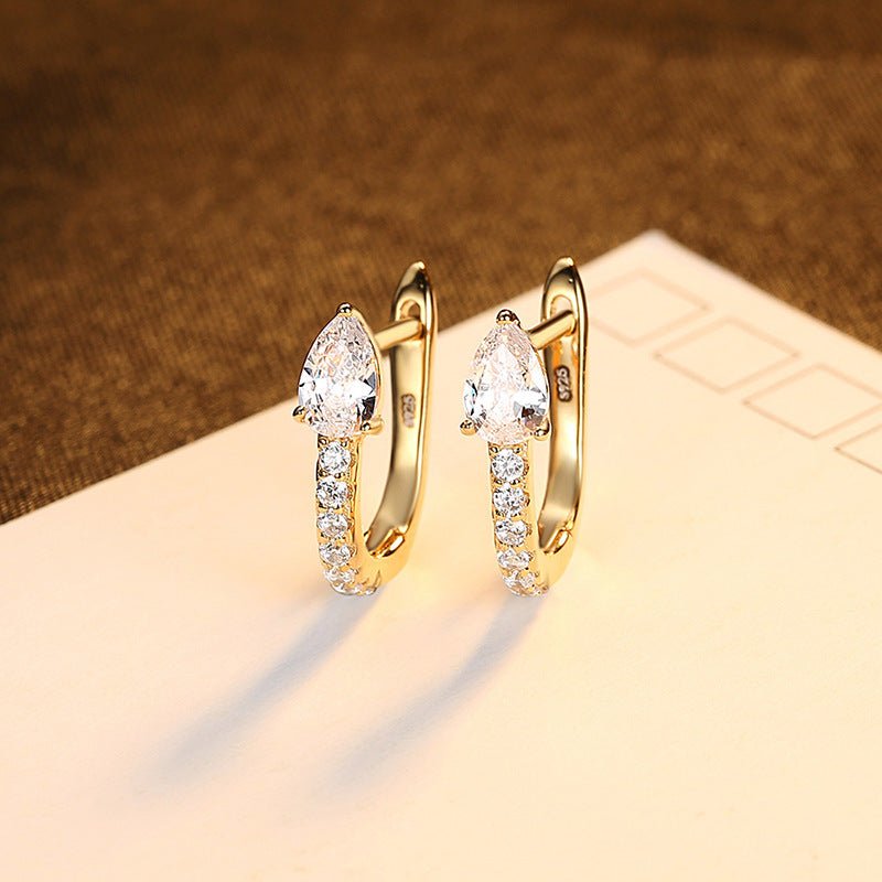 Row Diamond Ear Buckle Earrings Earrings Student Personality-Jewearrings