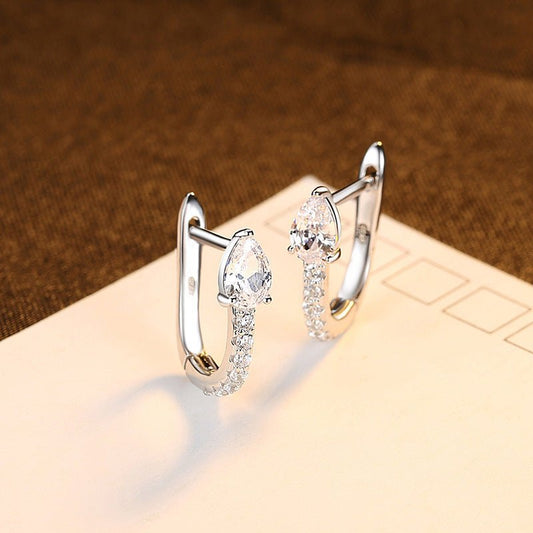 Row Diamond Ear Buckle Earrings Earrings Student Personality-Jewearrings