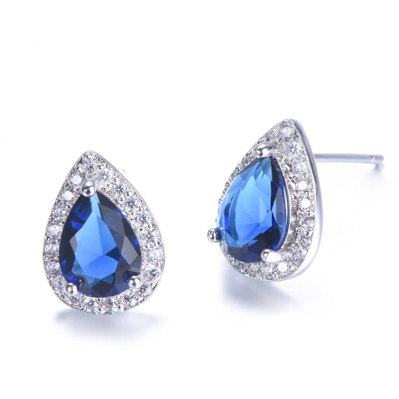 Royal Blue Drop Earrings-Jewearrings