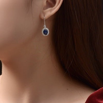 Royal Blue Earrings Classic Retro All Over-Jewearrings