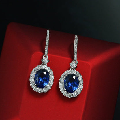 Royal Blue Earrings Classic Retro All Over-Jewearrings