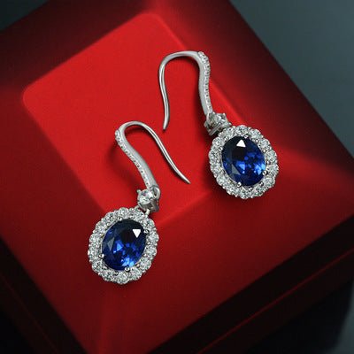 Royal Blue Earrings Classic Retro All Over-Jewearrings