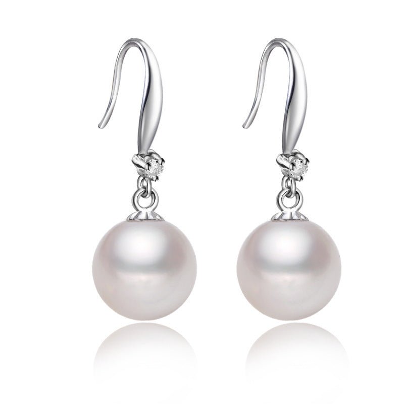 s925 Silver And Blue Jewelry Freshwater Pearl Stud Earrings, The Strong Light Ls Almost Flawless And Round EH101-18-Jewearrings