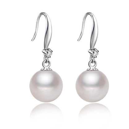 s925 Silver And Blue Jewelry Freshwater Pearl Stud Earrings, The Strong Light Ls Almost Flawless And Round EH101-18-Jewearrings