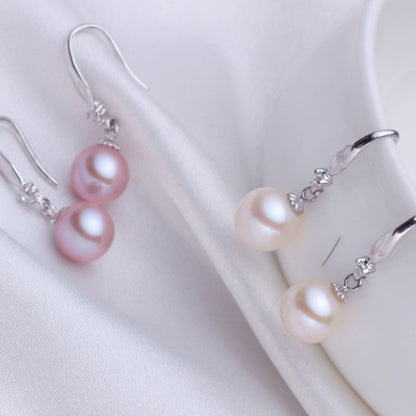 s925 Silver And Blue Jewelry Freshwater Pearl Stud Earrings, The Strong Light Ls Almost Flawless And Round EH101-18-Jewearrings