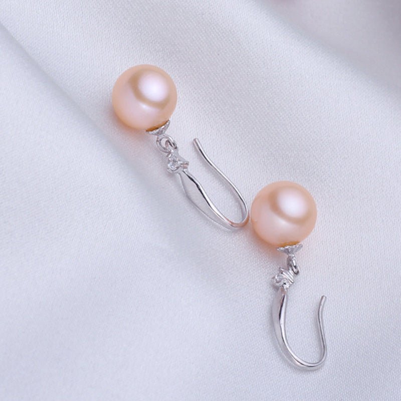 s925 Silver And Blue Jewelry Freshwater Pearl Stud Earrings, The Strong Light Ls Almost Flawless And Round EH101-18-Jewearrings