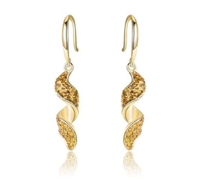 S925 Silver Gold New Temperament Long Spiral Earrings Fashion-Jewearrings