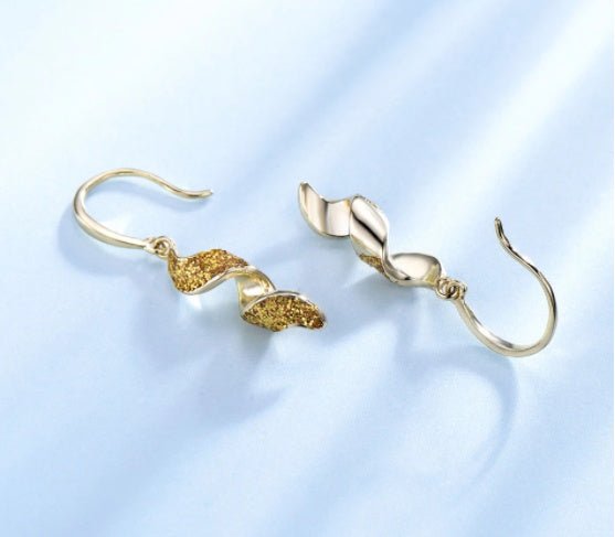 S925 Silver Gold New Temperament Long Spiral Earrings Fashion-Jewearrings