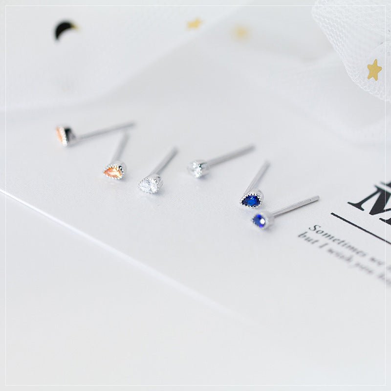 S925 Silver Korean Style Diamond Water Drop-shaped Earrings-Jewearrings