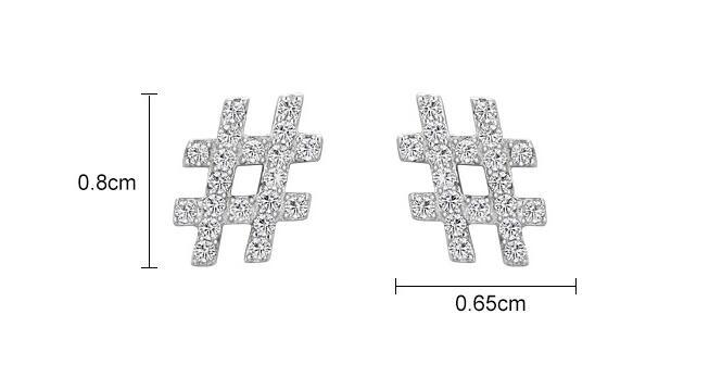 S925 Silver Micro Set Diamond Symbol Stud Earrings-Jewearrings