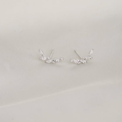 S925 Silver Mori Style Laurel Flower Stud Earrings Ins-Jewearrings