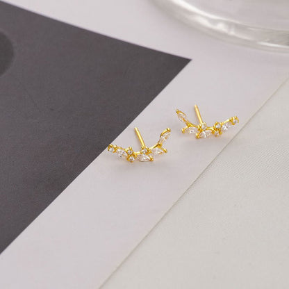 S925 Silver Mori Style Laurel Flower Stud Earrings Ins-Jewearrings