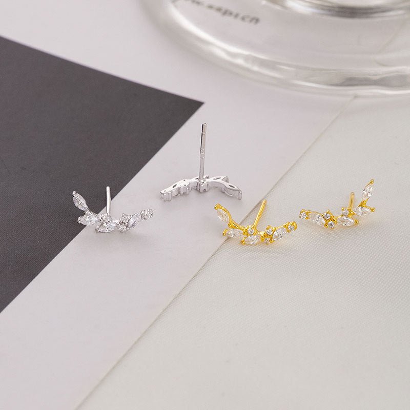 S925 Silver Mori Style Laurel Flower Stud Earrings Ins-Jewearrings