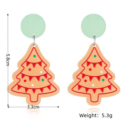 S925 Silver Needle Acrylic Christmas Series Earrings-Jewearrings