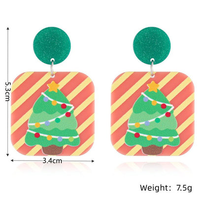 S925 Silver Needle Acrylic Christmas Series Earrings-Jewearrings