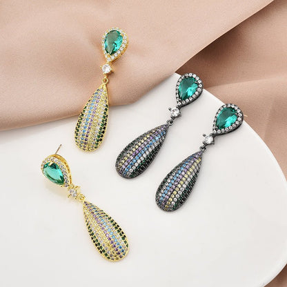 S925 Silver Needle Drop Zircon Earrings Long Earrings Earrings Earrings-Jewearrings