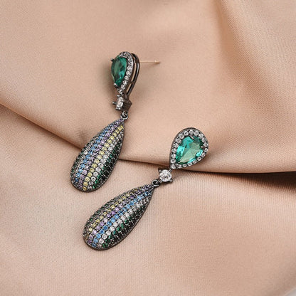 S925 Silver Needle Drop Zircon Earrings Long Earrings Earrings Earrings-Jewearrings