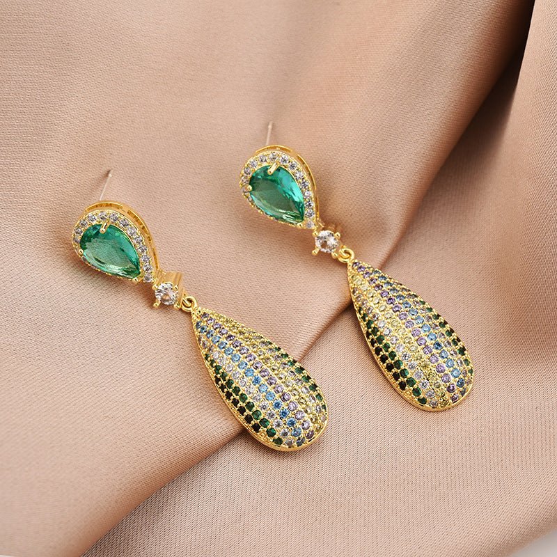 S925 Silver Needle Drop Zircon Earrings Long Earrings Earrings Earrings-Jewearrings