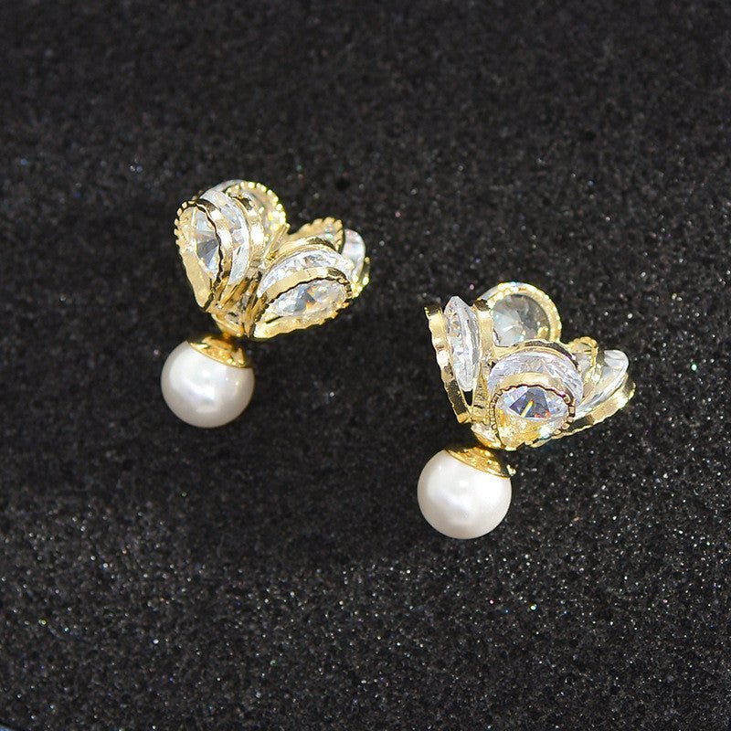 S925 Silver Needle Earrings Micro-inlaid Zircon Flower Stud Earrings-Jewearrings