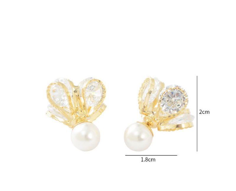 S925 Silver Needle Earrings Micro-inlaid Zircon Flower Stud Earrings-Jewearrings